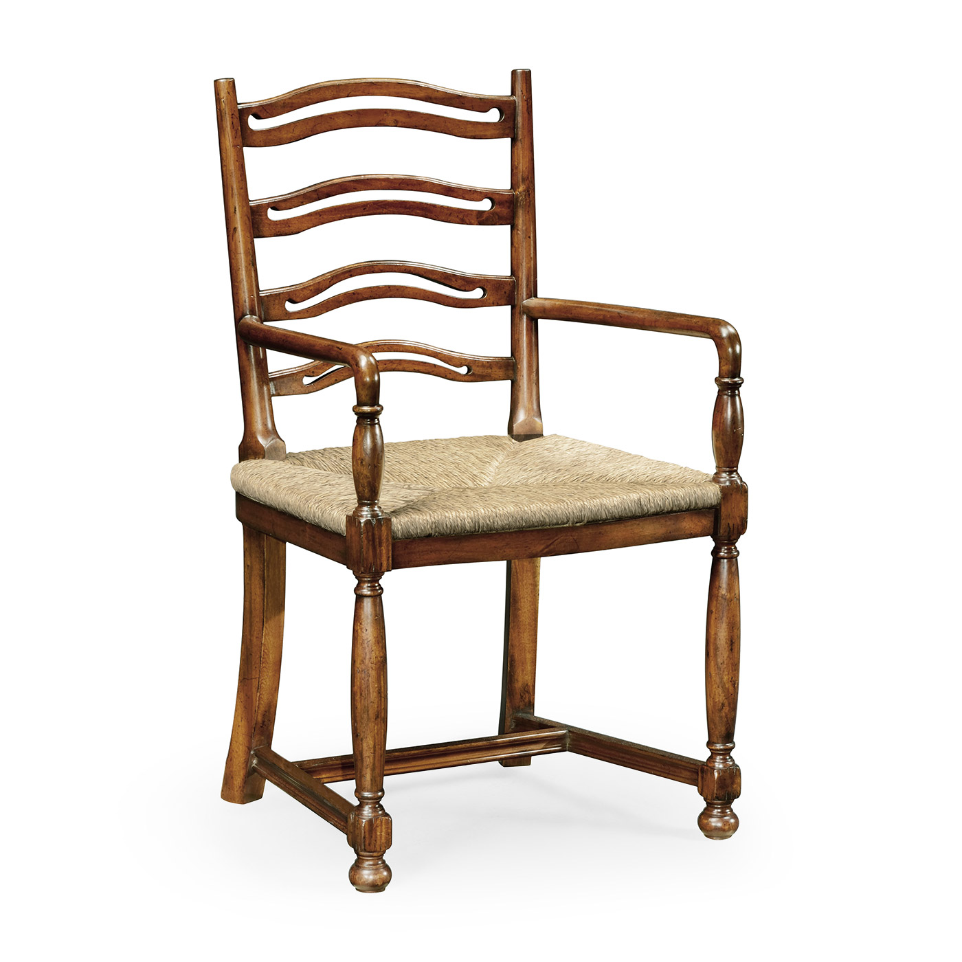 Ladder Back Walnut Chair with Pierced Slats (Arm)