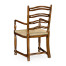 Ladder Back Walnut Chair with Pierced Slats (Arm)