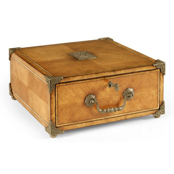 Parquetry box with leather folder