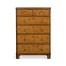 Bow front walnut chest of six drawers