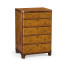 Bow front walnut chest of six drawers