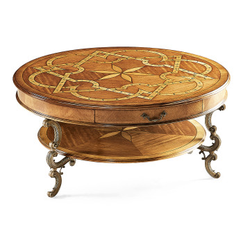 Satinwood & Marquetry round coffee table
