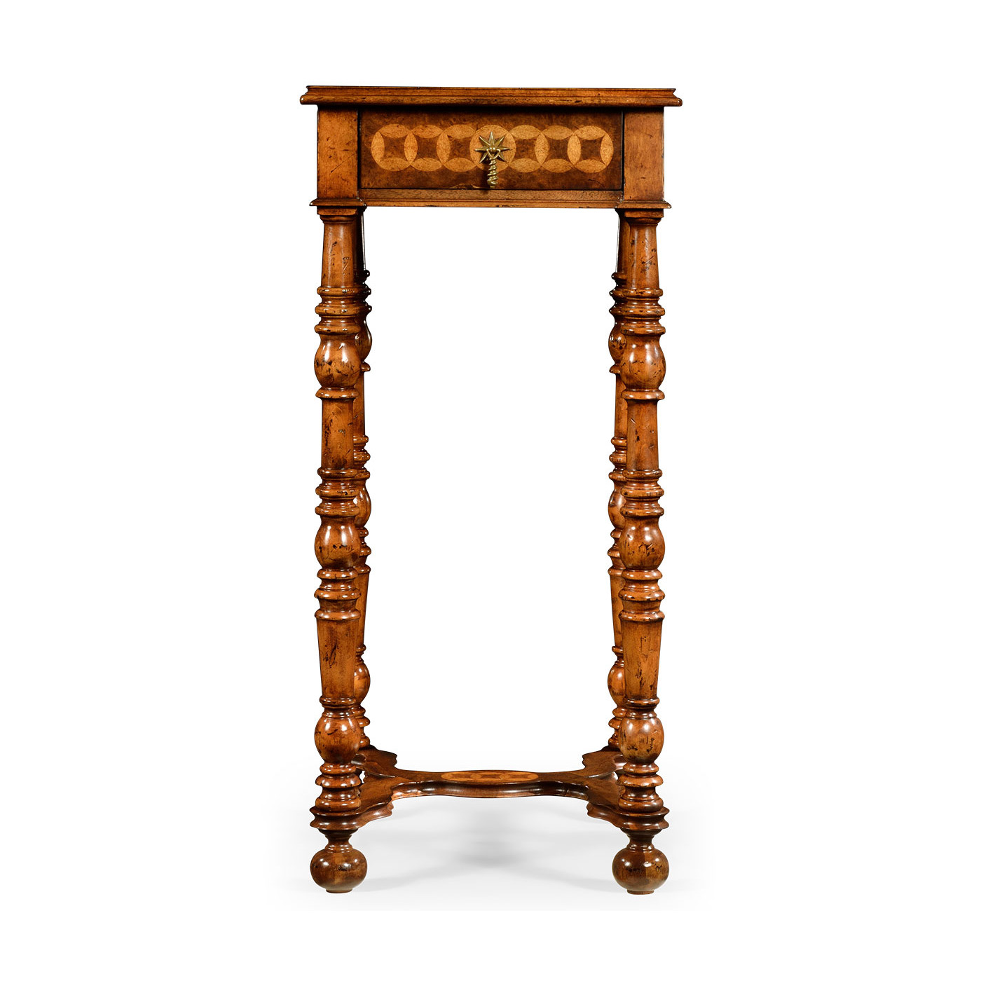 Rope twist walnut square side table (small)