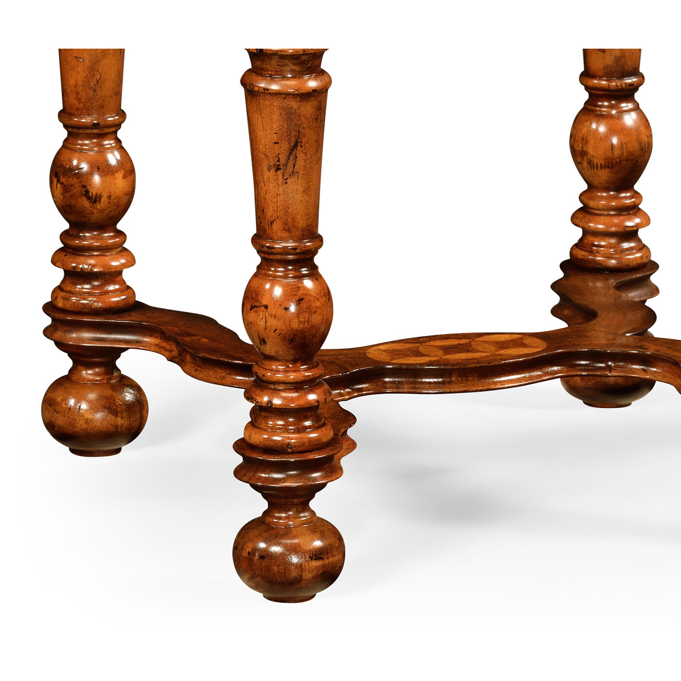 Rope twist walnut square side table (small)