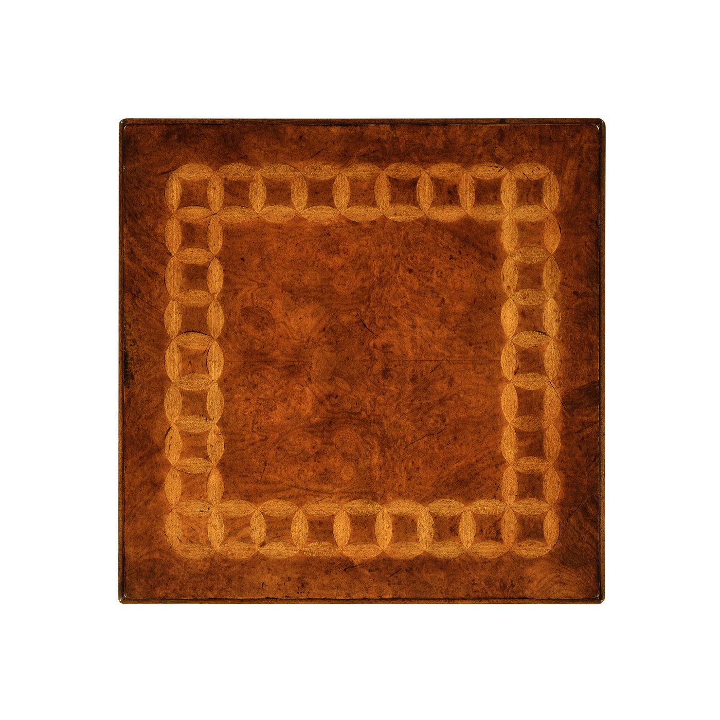 Rope twist walnut square side table (small)