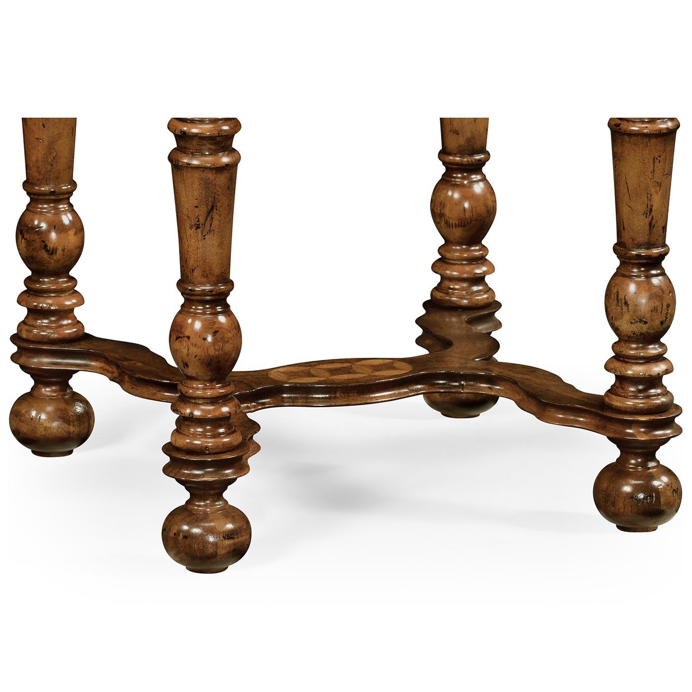 Rope twist walnut square side table (small)