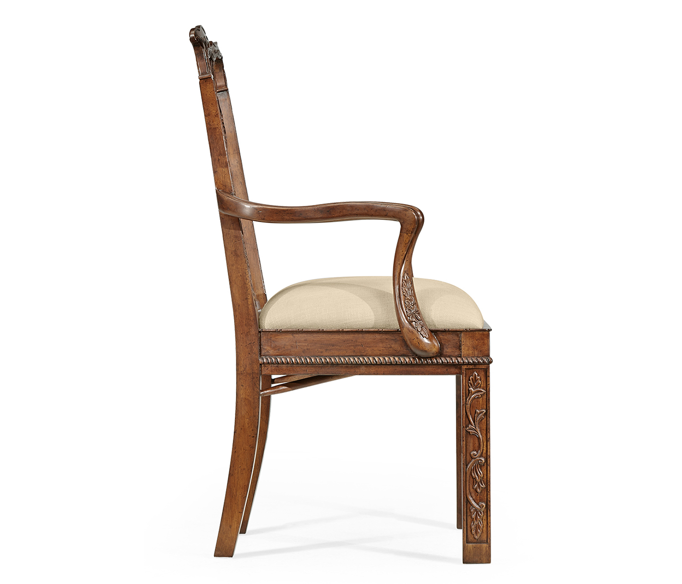 Chippendale Rococo Quatrefoil Arm Chair