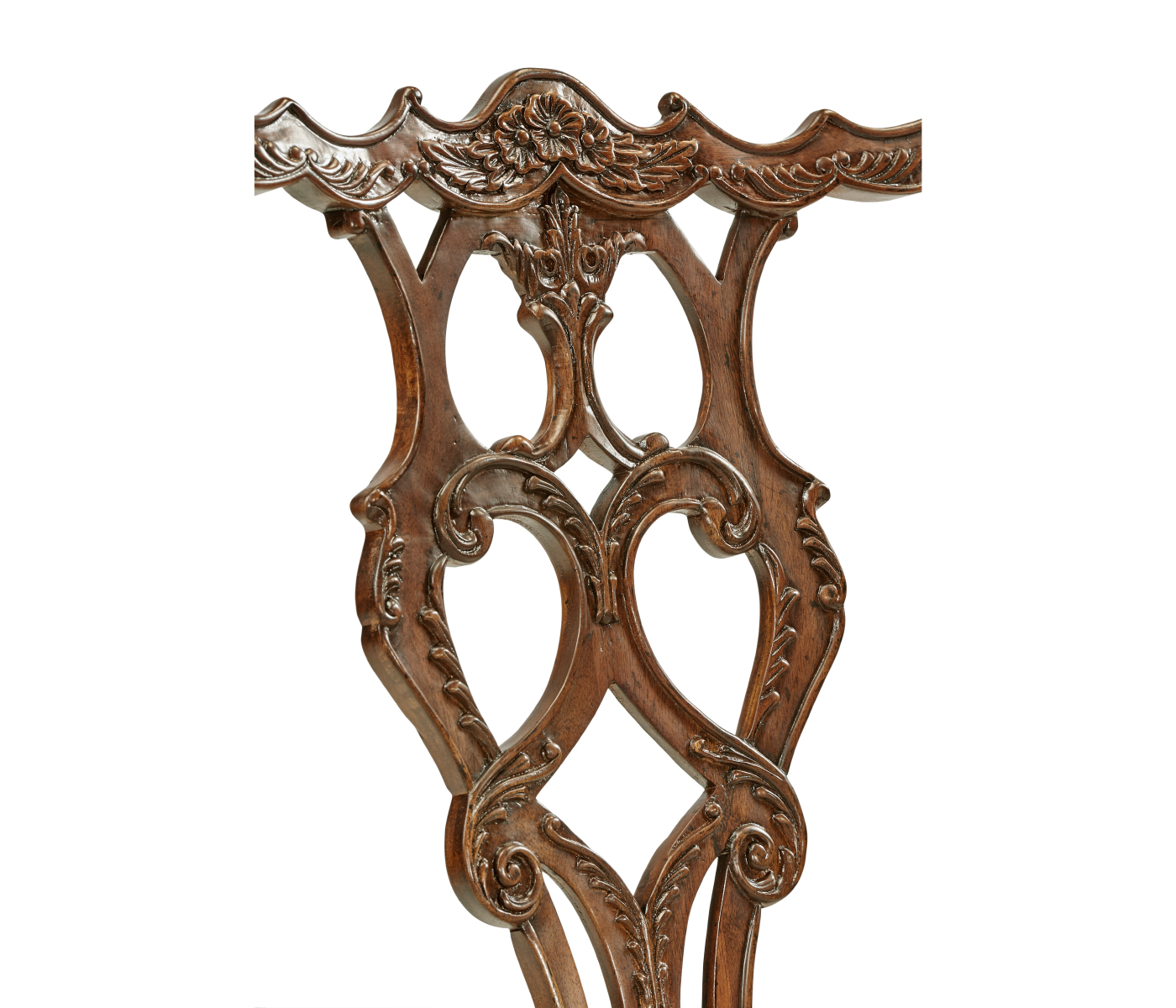 Chippendale Rococo Quatrefoil Arm Chair