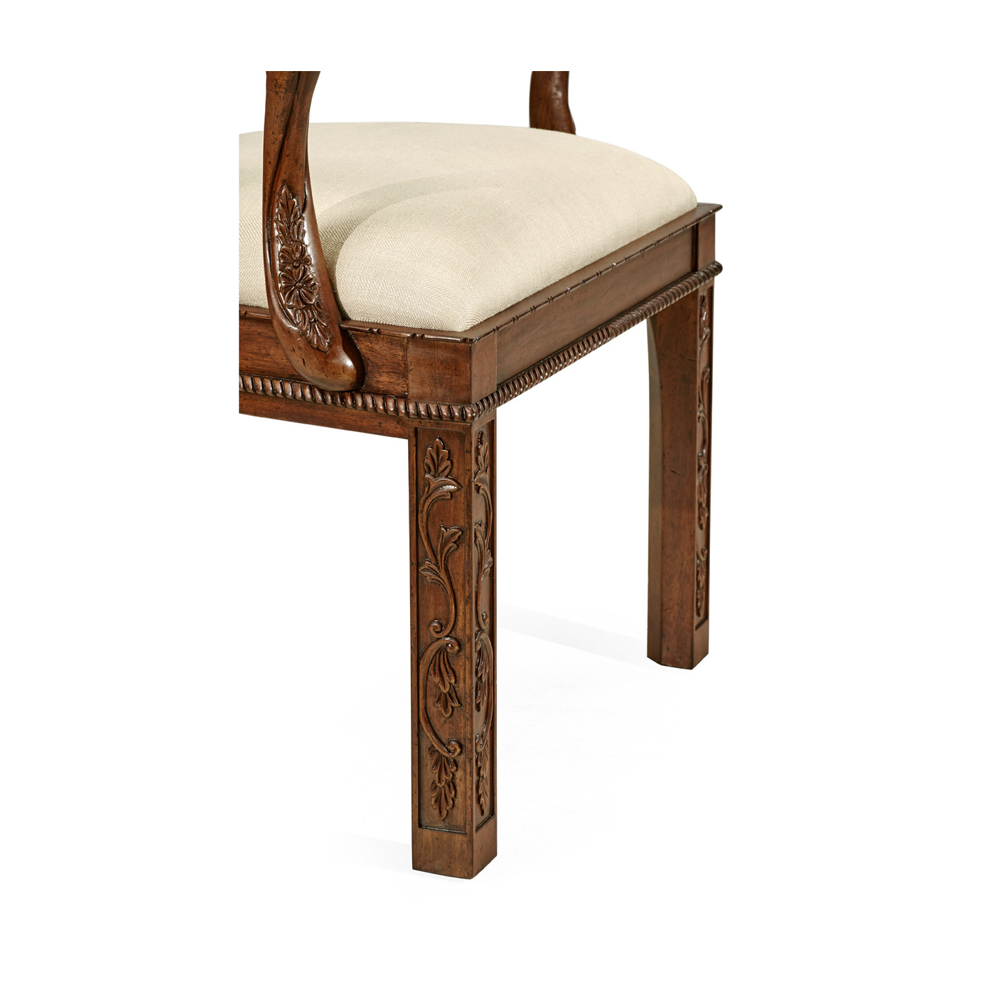 Chippendale Rococo Quatrefoil Arm Chair