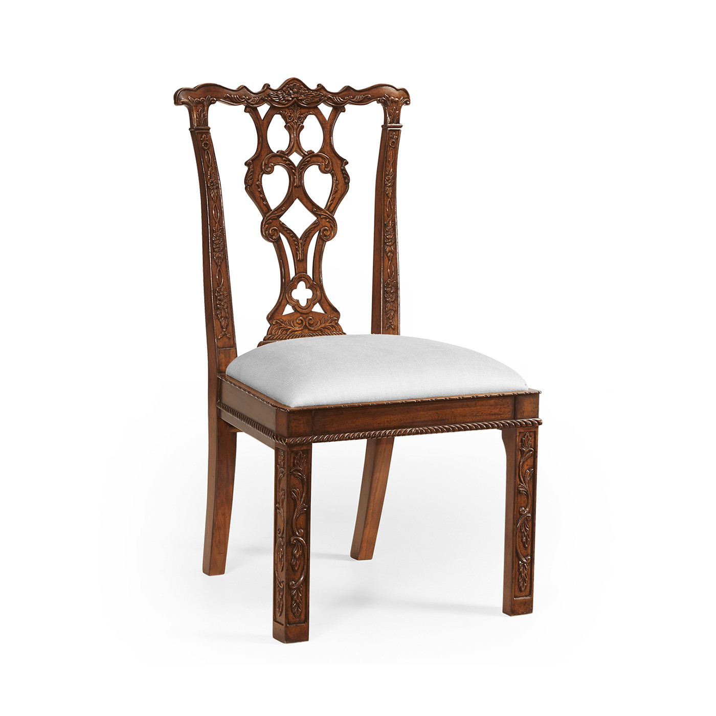 Chippendale Rococo Quatrefoil Side Chair