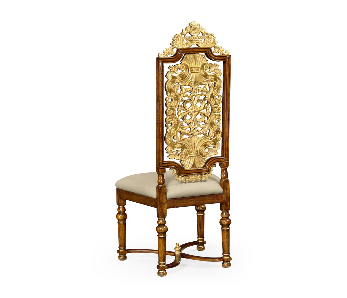 Jacobean Style Gilt Walnut Side Chair