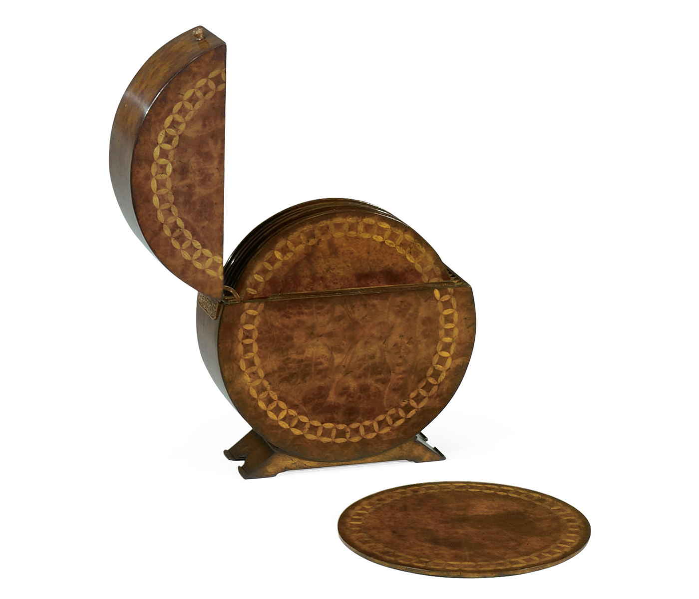 Circular Walnut & Circular Inlay Placemat Box