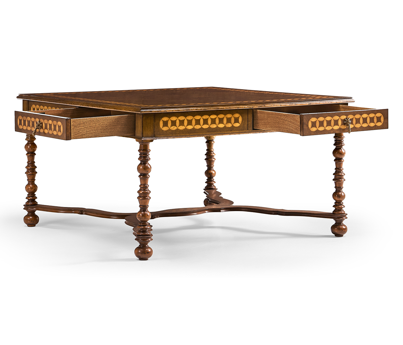 Circle inlay square coffee table