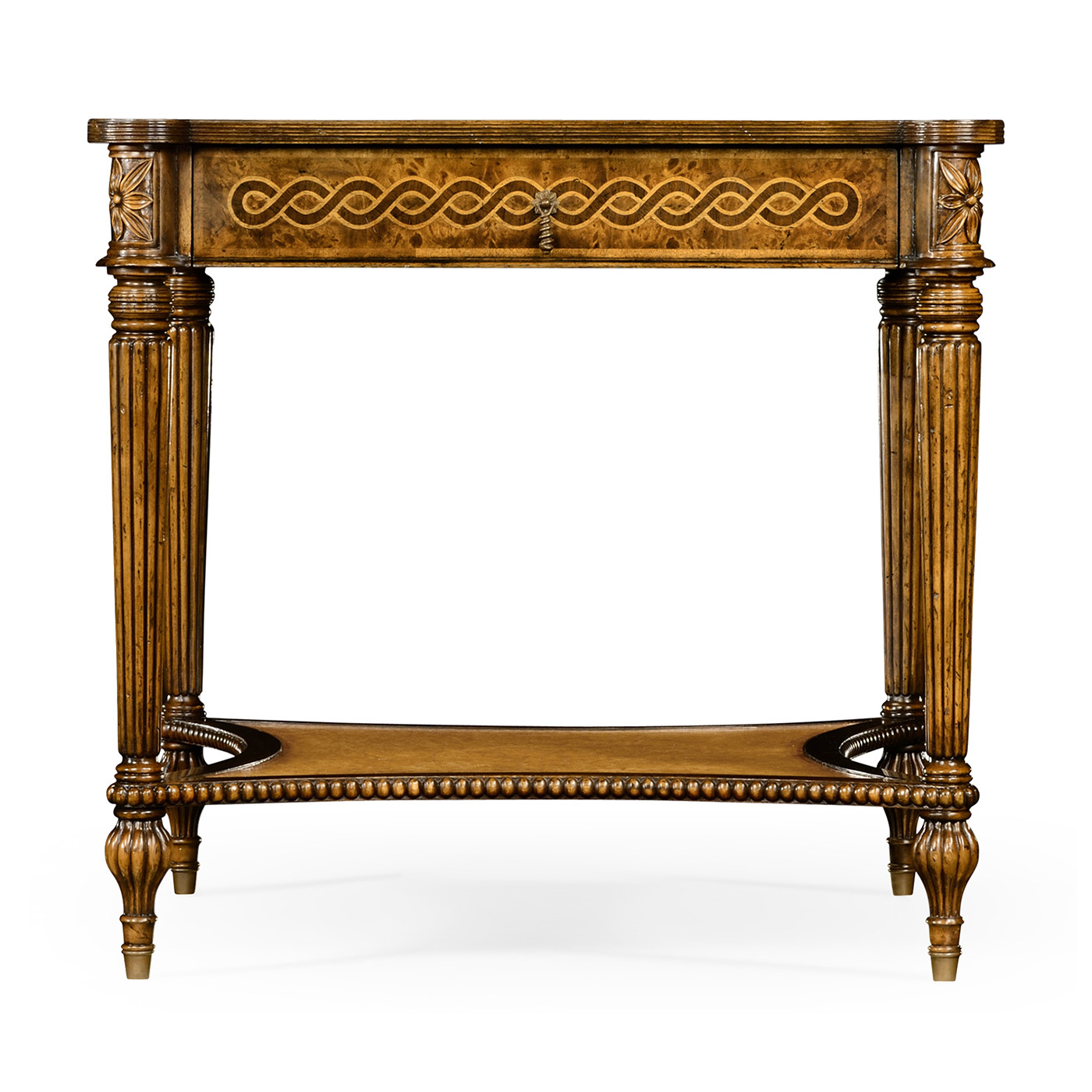 Rope veneered square side table