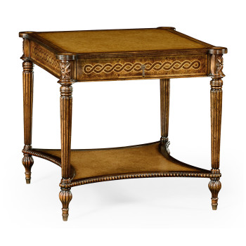 Rope veneered square side table