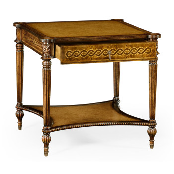 Rope veneered square side table