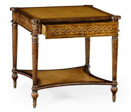 Rope veneered square side table