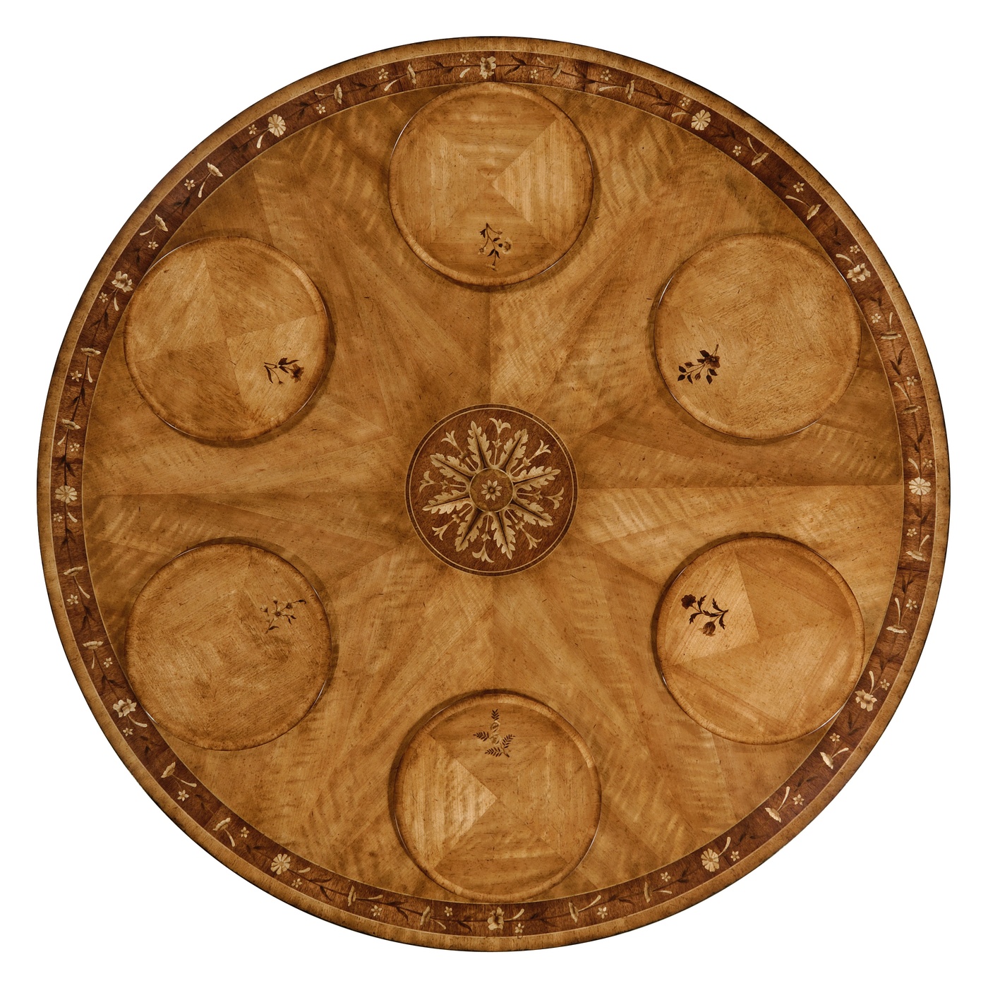 Satinwood Pedestal Dining Table with Placemats 62