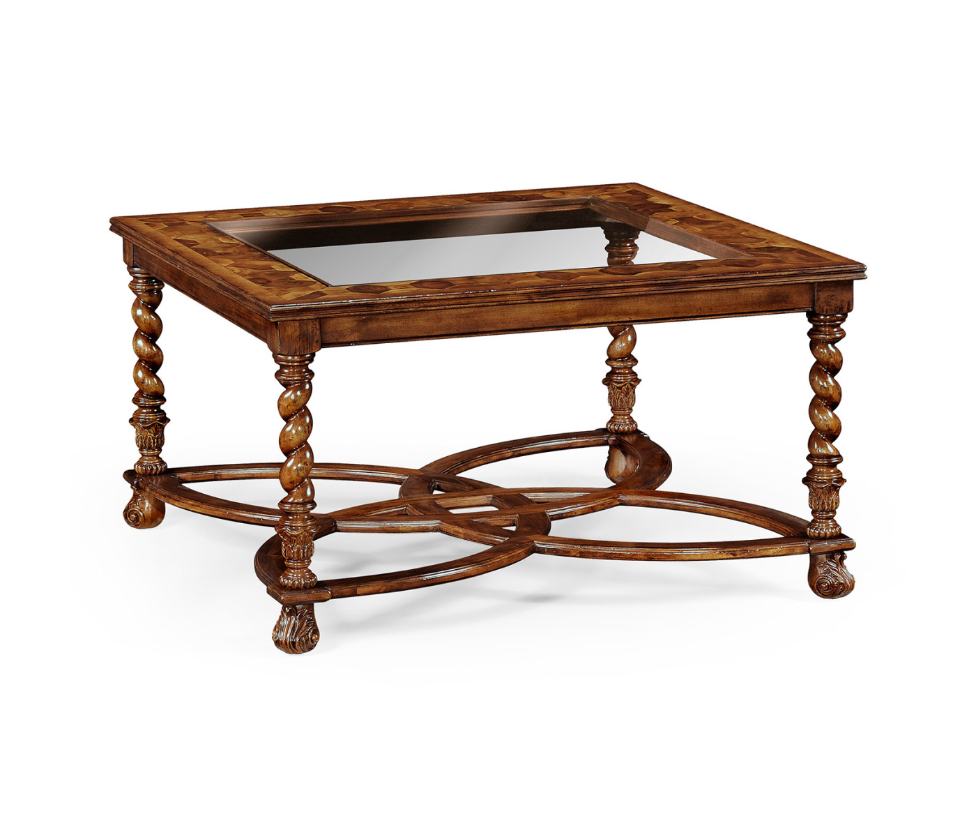 Square oyster coffee table glass top (40