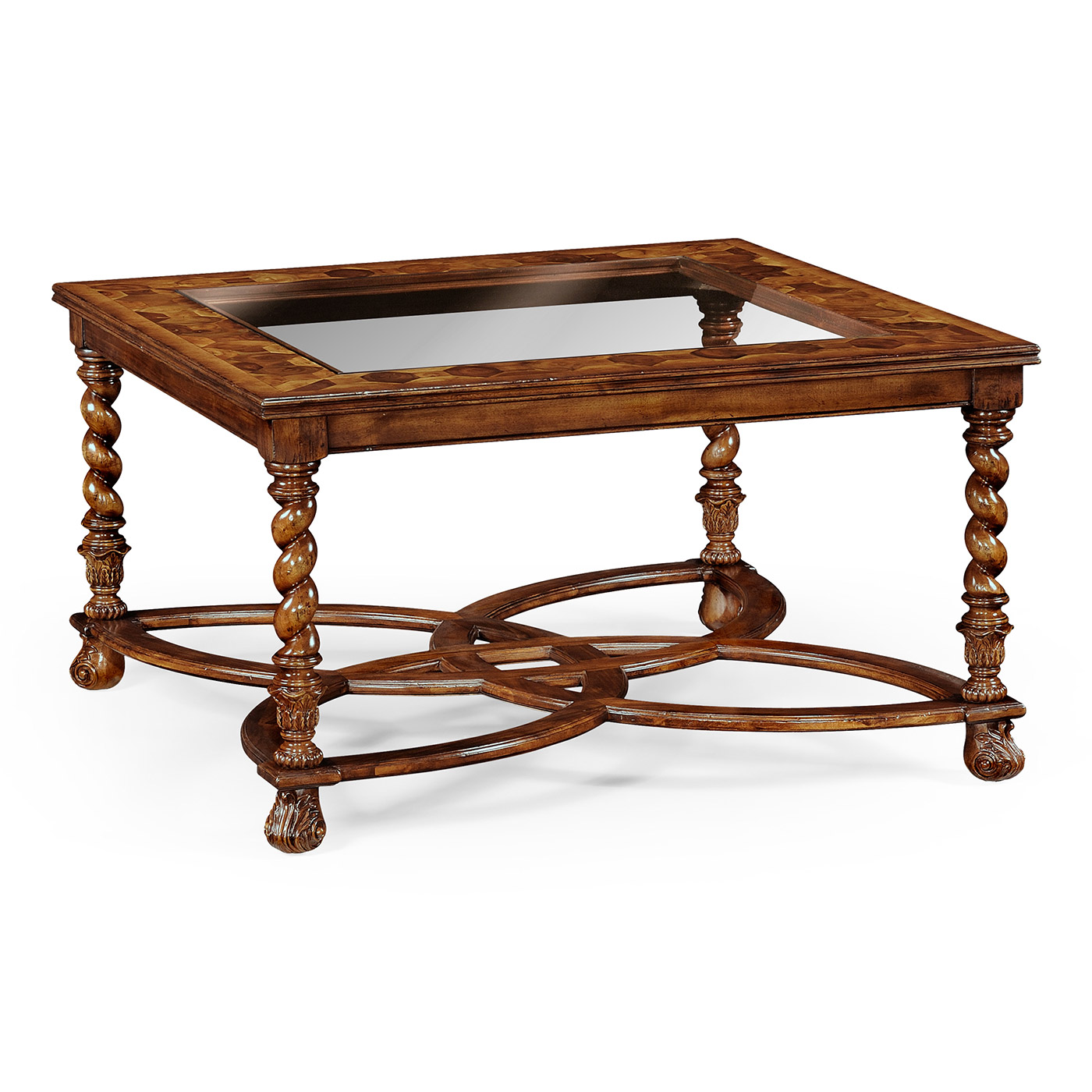 Square oyster coffee table glass top (40