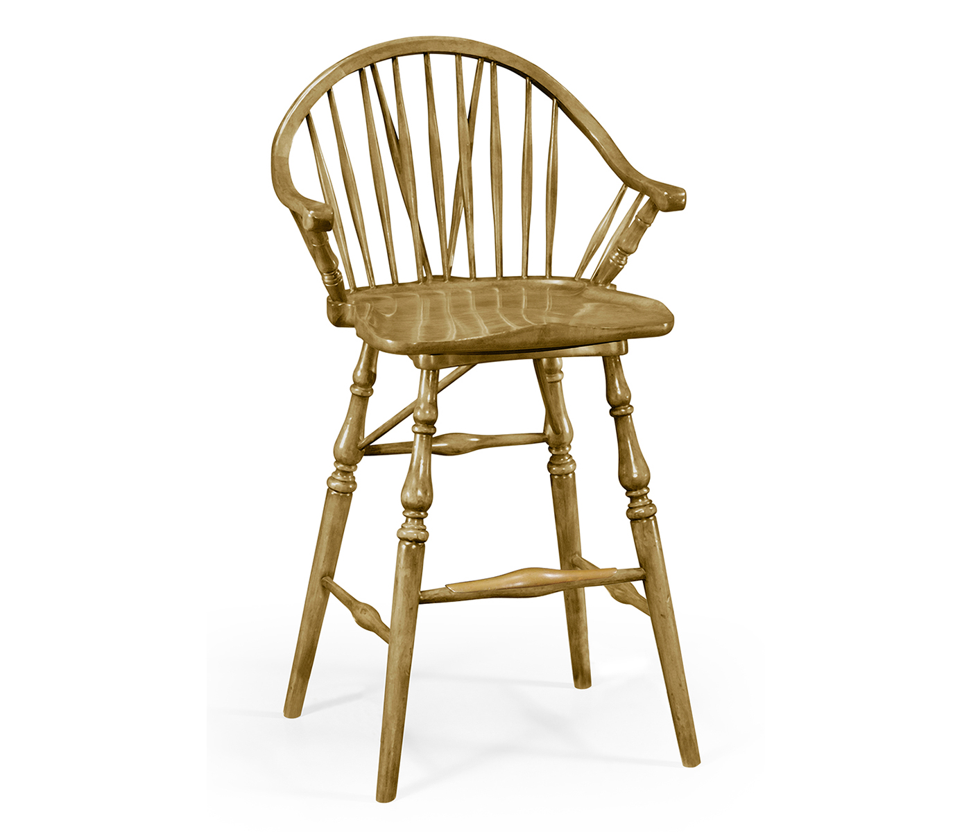 Windsor Style Natural Oak Arm Chair Bar Stool
