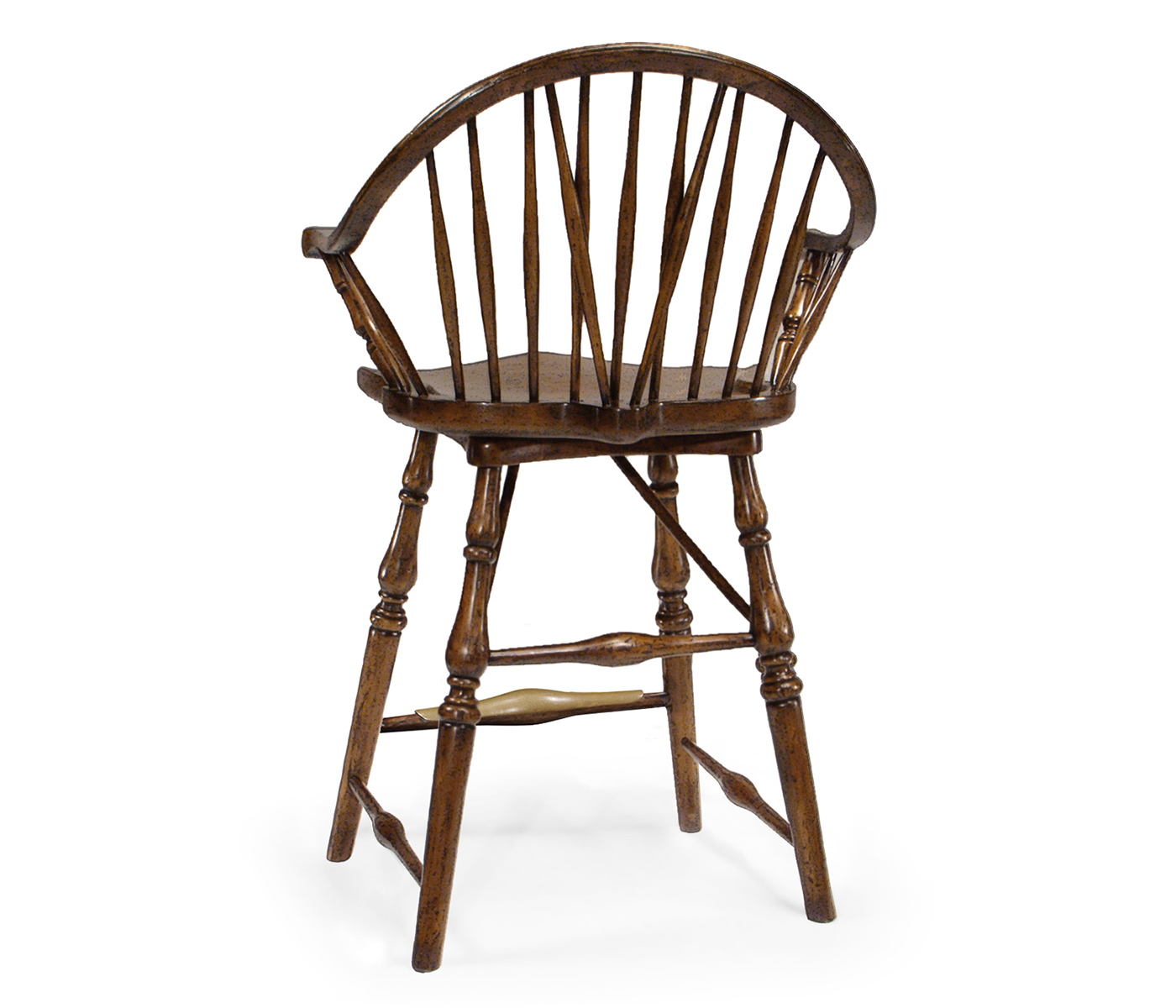 Windsor Style Dark Oak Arm Chair Counter Stool
