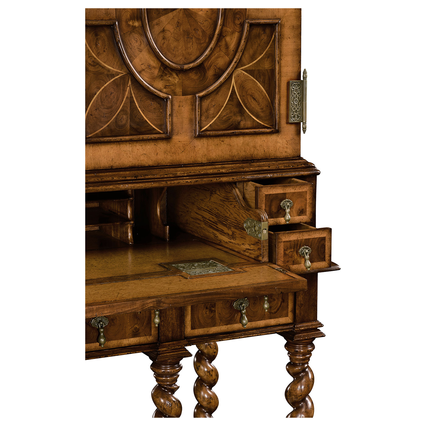 William & Mary Walnut & Oyster TV Cabinet