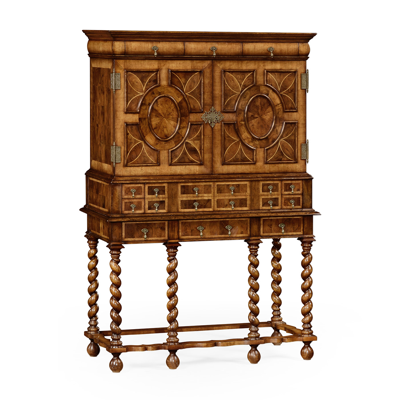 William & Mary Walnut & Oyster TV Cabinet