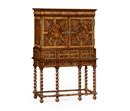 William & Mary Walnut & Oyster TV Cabinet