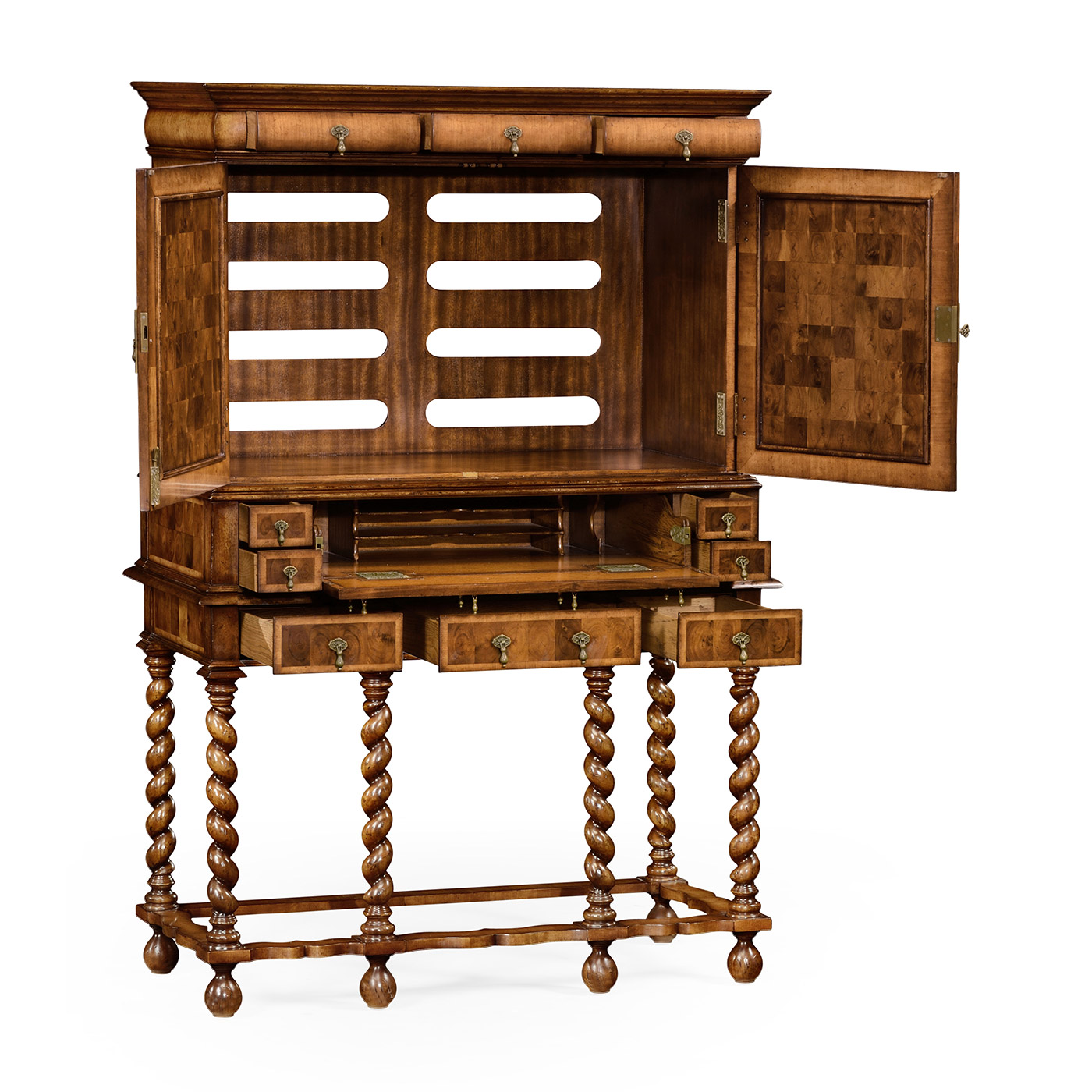 William & Mary Walnut & Oyster TV Cabinet