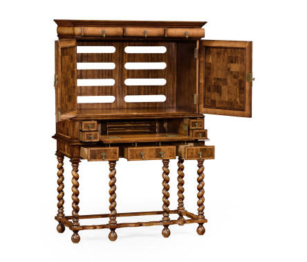 William & Mary Walnut & Oyster TV Cabinet