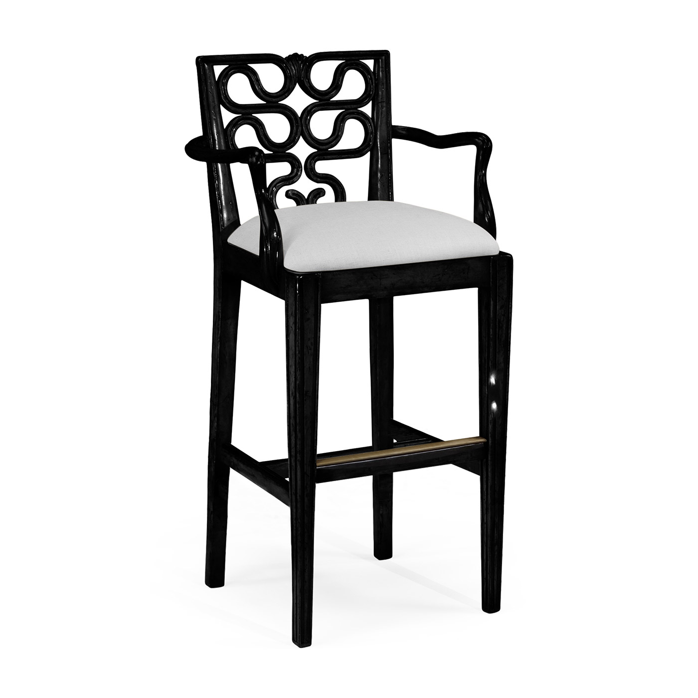 Serpentine Back Bar Stool Arm Chair