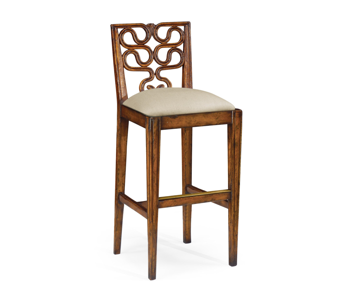 Serpentine Back Bar Stool Side Chair