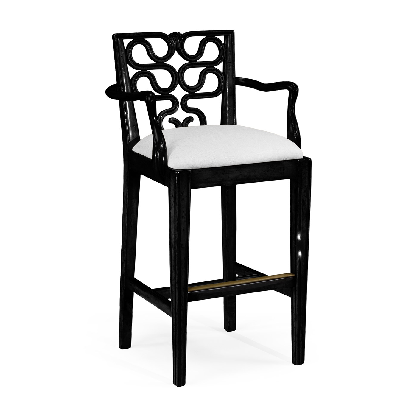 Serpentine Back Counter Stool Arm Chair