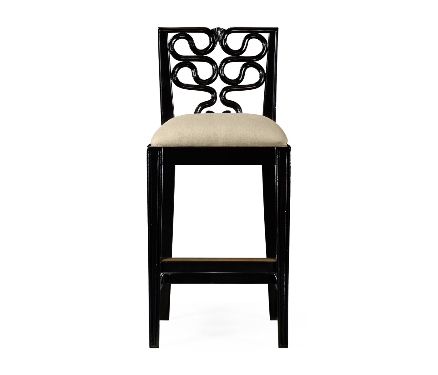 Serpentine Back Counter Stool Side Chair