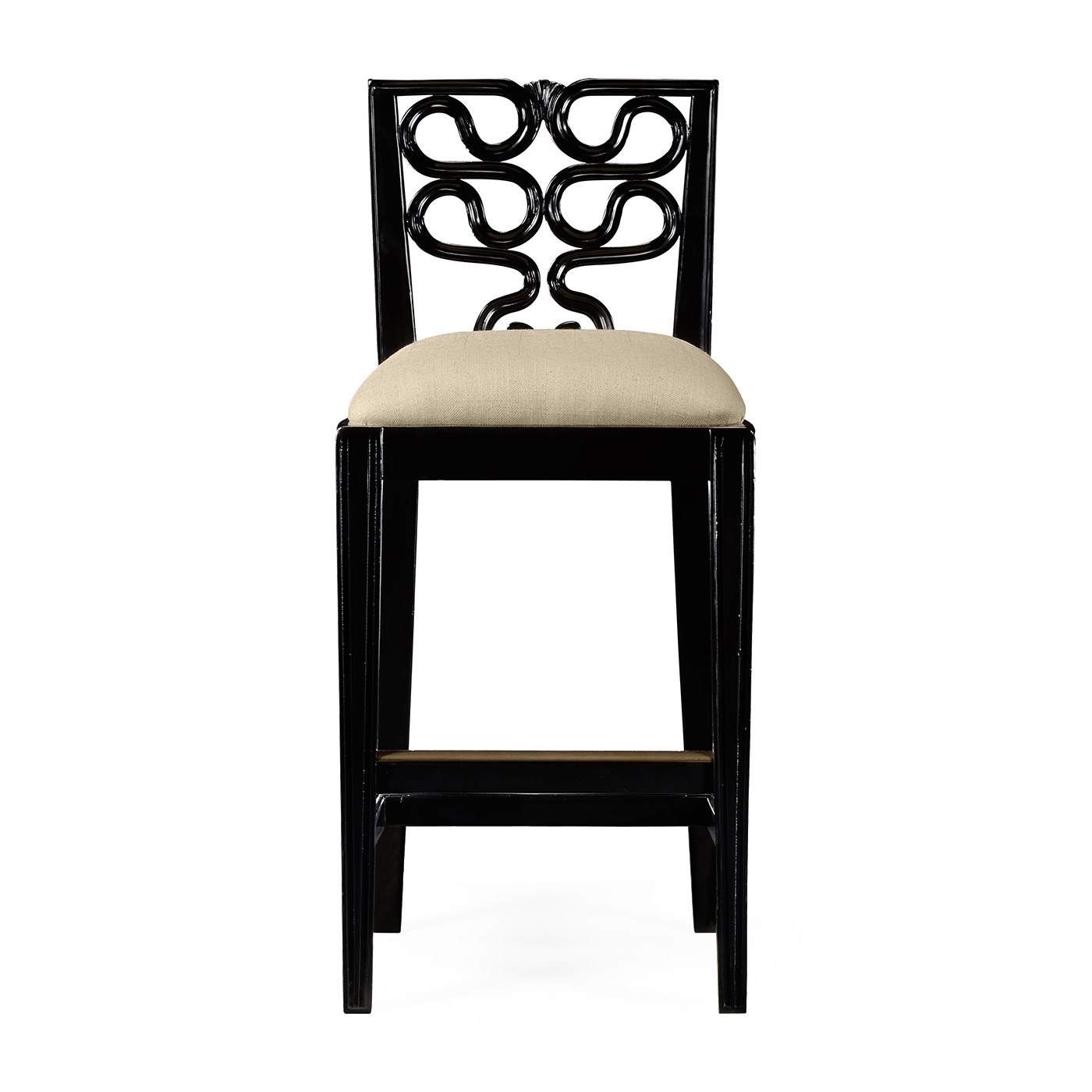 Serpentine Back Counter Stool Side Chair
