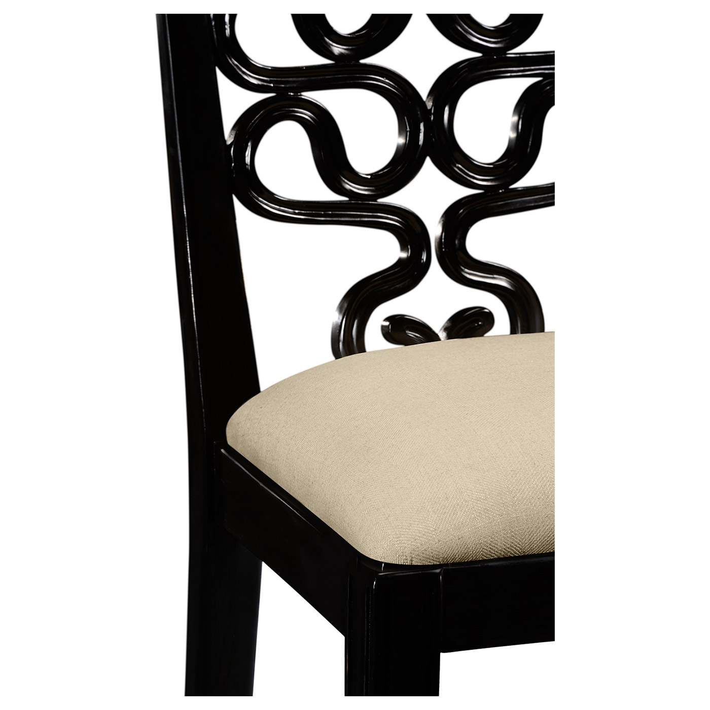 Serpentine Back Counter Stool Side Chair