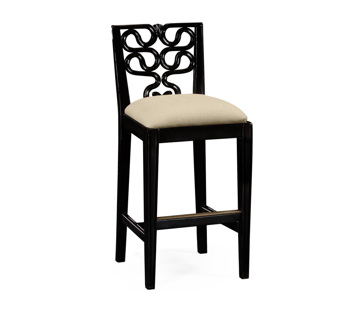 Serpentine Back Counter Stool Side Chair