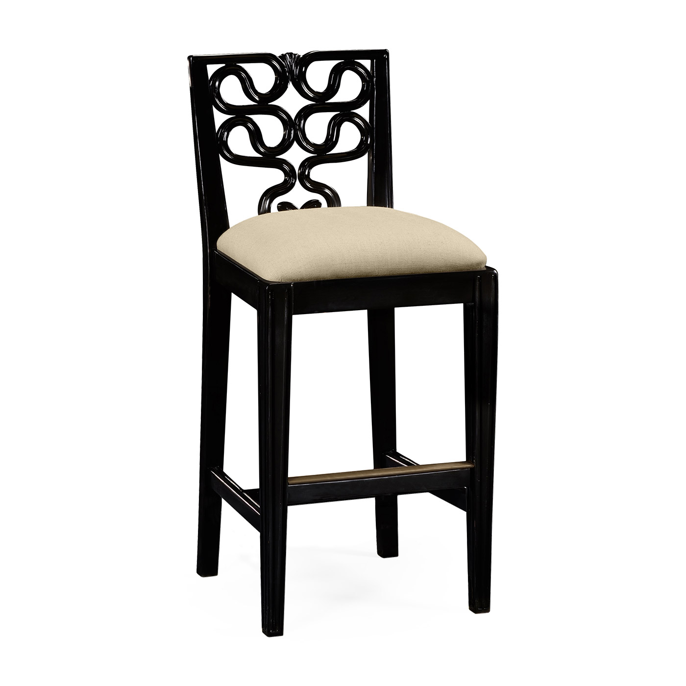 Serpentine Back Counter Stool Side Chair