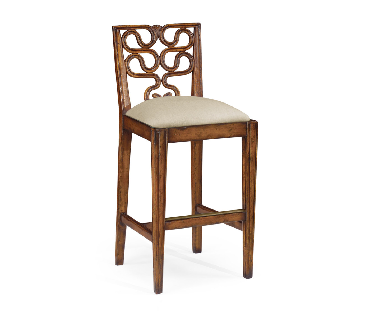 Serpentine Back Counter Stool Side Chair