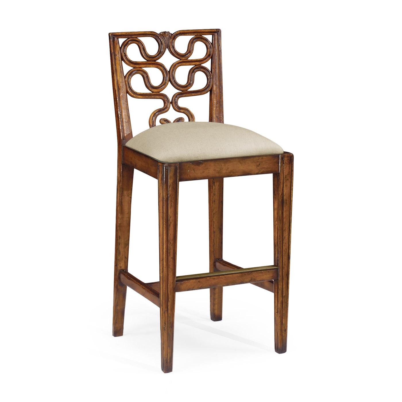 Serpentine Back Counter Stool Side Chair
