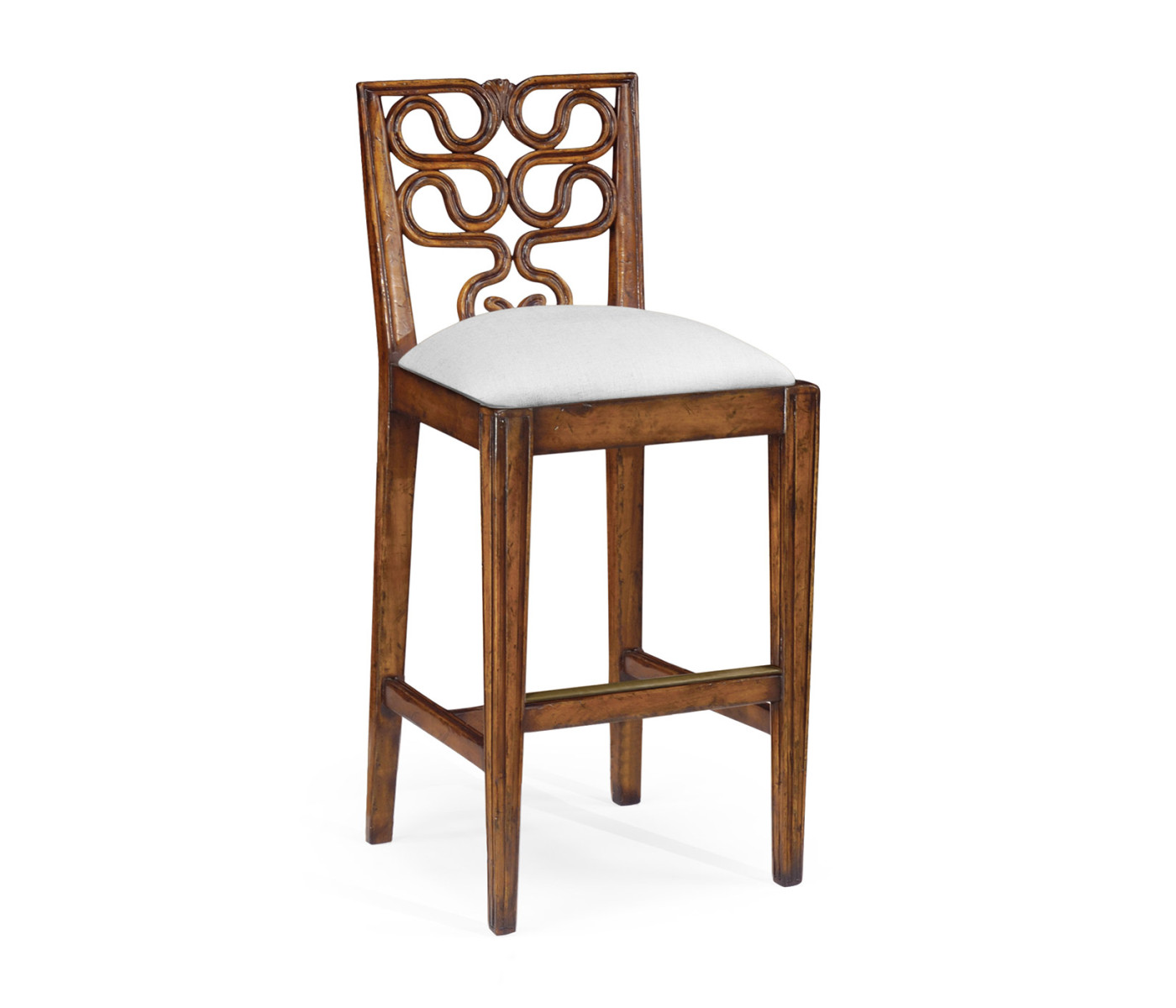 Serpentine Back Counter Stool Side Chair
