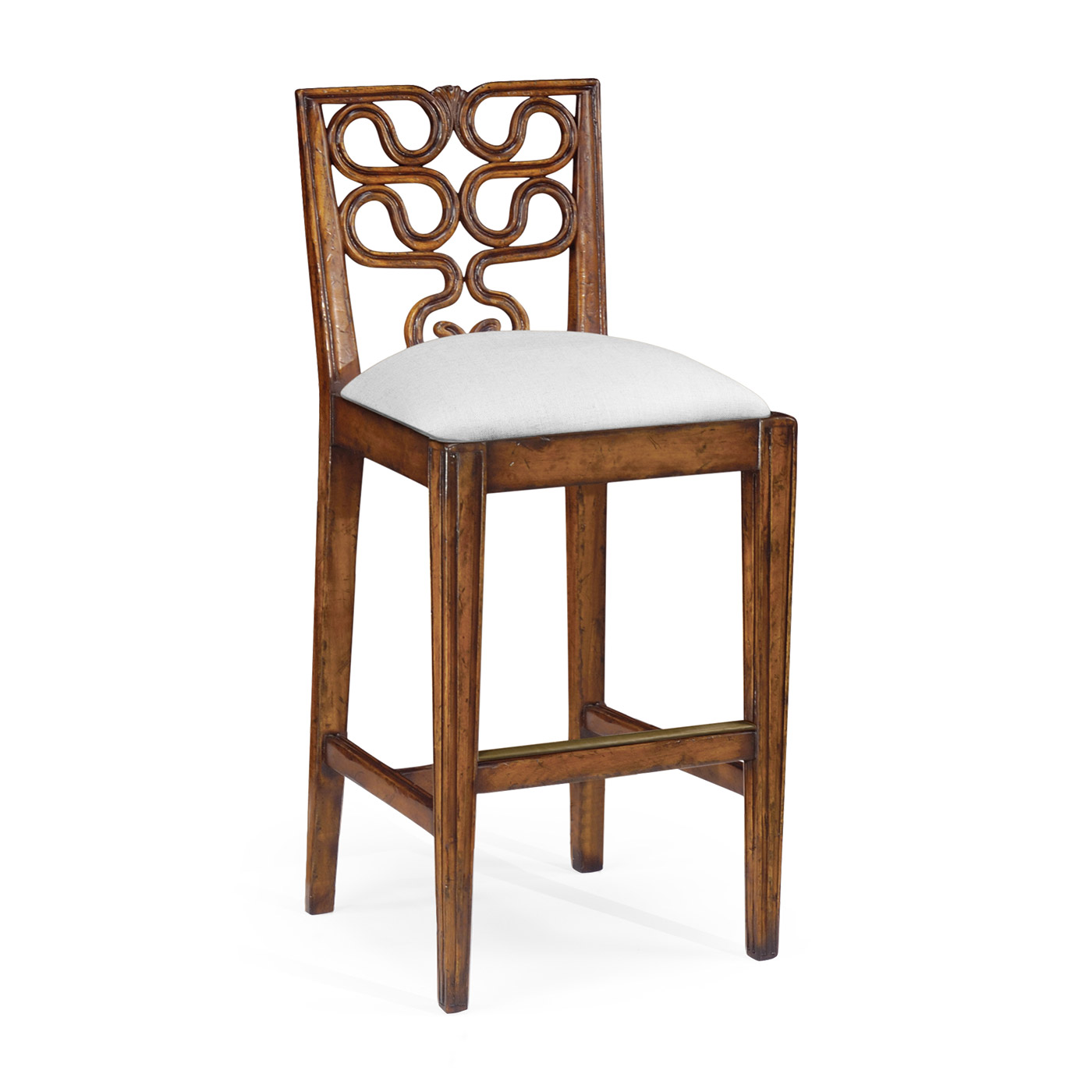 Serpentine Back Counter Stool Side Chair