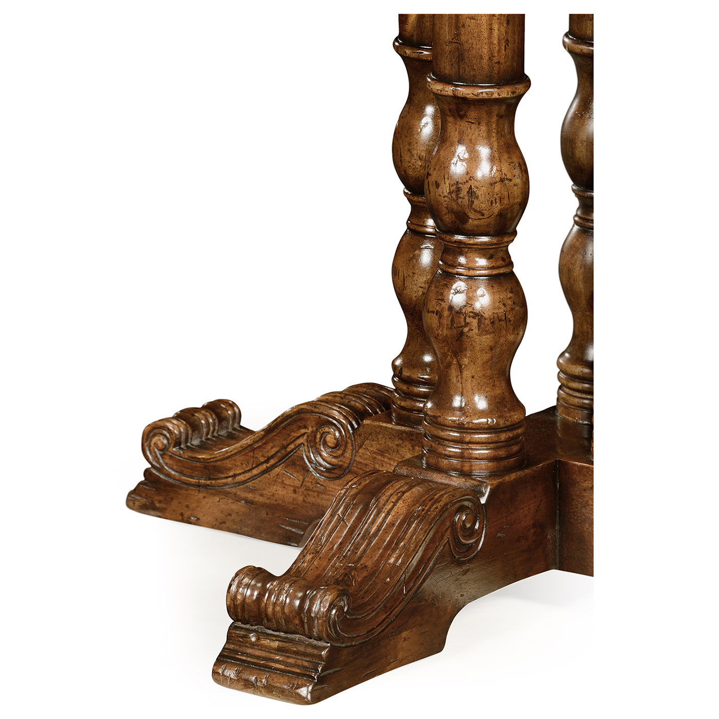 Round counter table with planked top