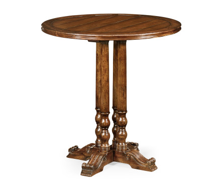 Round counter table with planked top