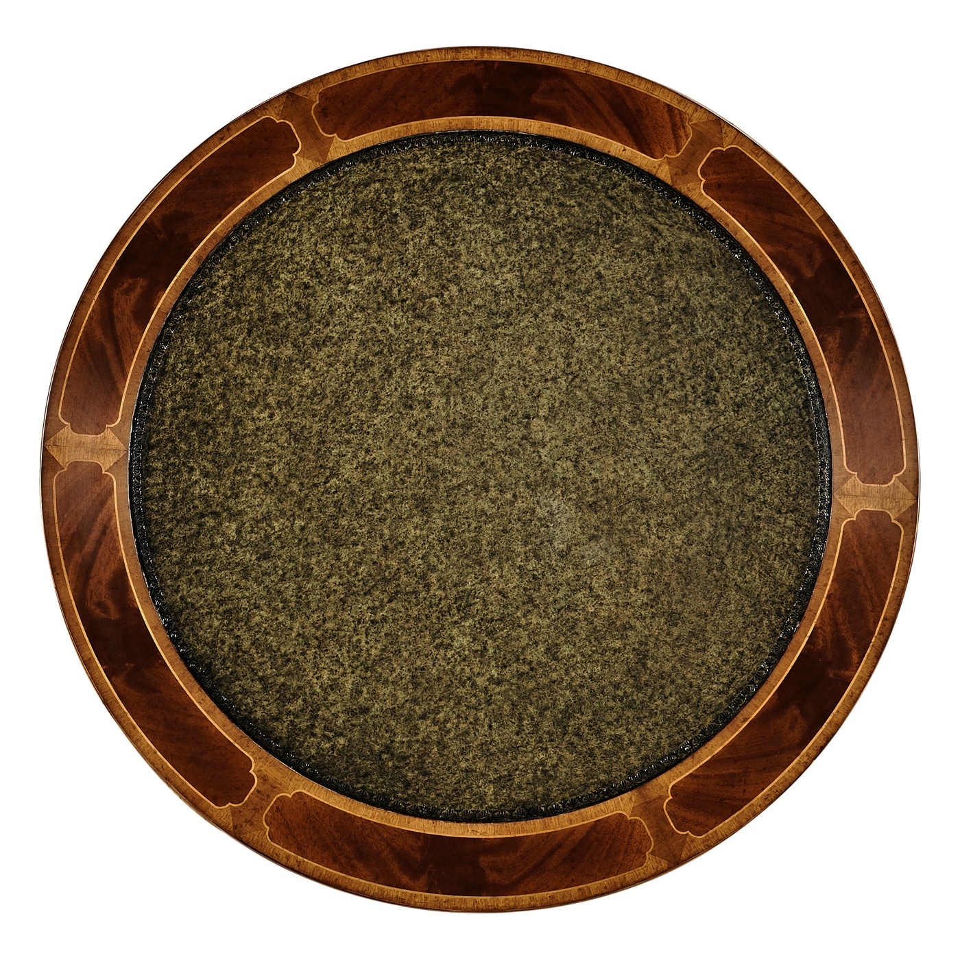 Mahogany Drum Table (Green Leather)