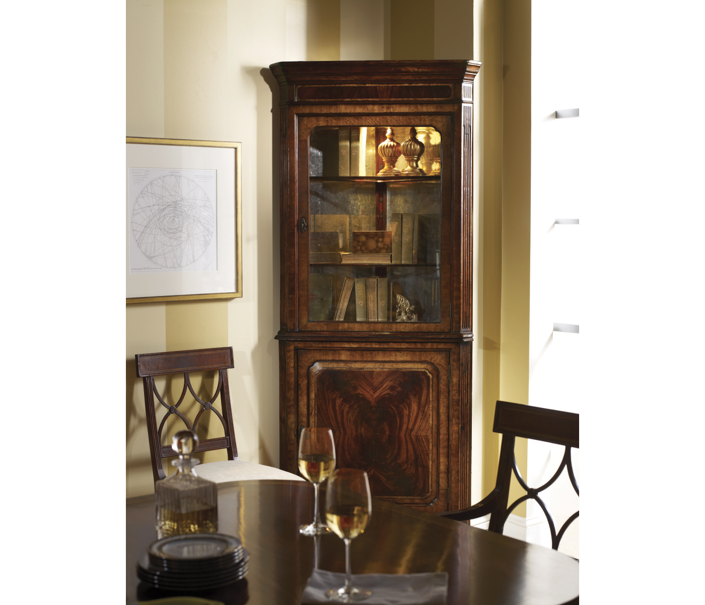 Mahogany Glazed Corner Cabinet