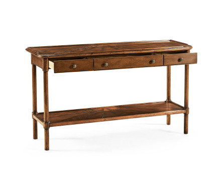 Rustic walnut console