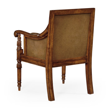 Regency Style Walnut Bergère Arm Chair