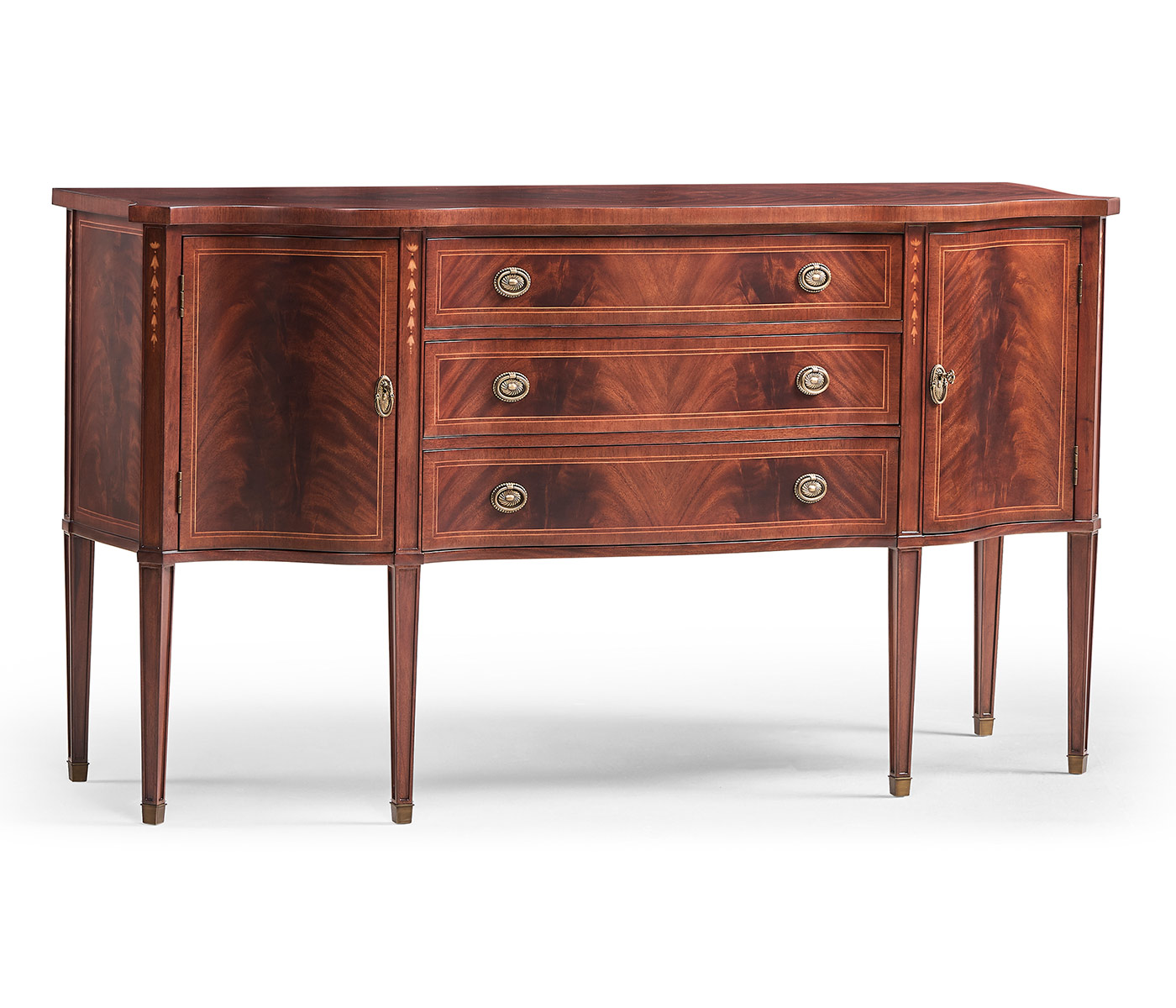 Windsor Crotch Walnut Breakfront Sideboard